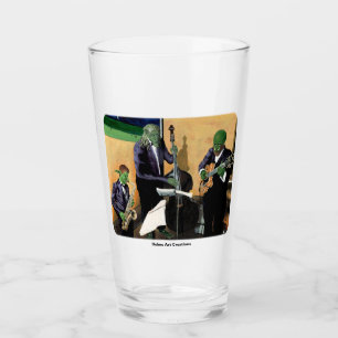 Fantasy Jazz Blues Musicians Music Art Glass Cup Glas