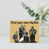 Fantasy Jazz Musicians Music Art Briefkaart (Staand voorkant)