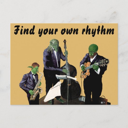 Fantasy Jazz Musicians Music Art Briefkaart (Voorkant)