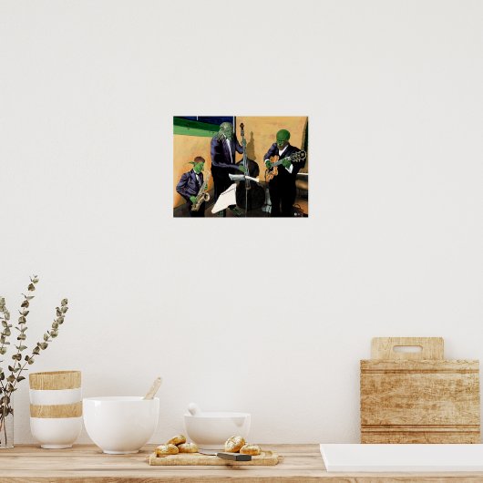Fantasy Jazz Musicians Muziekkunst Poster (Keuken)
