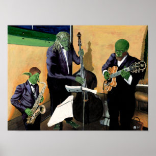 Fantasy Jazz Musicians Muziekkunst Poster
