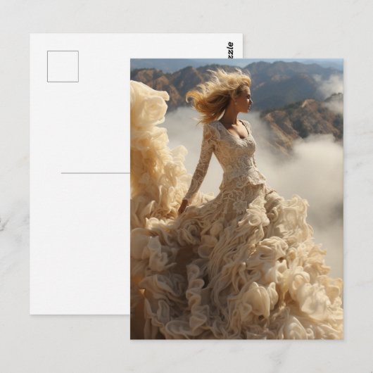 Fantasy jurk gemaakt van Clouds Mode fotografie Briefkaart (Voorkant / Achterkant)
