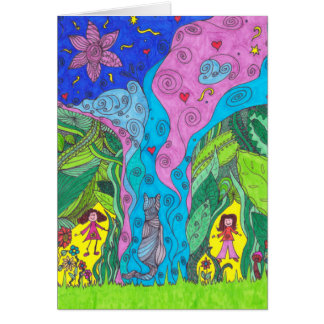 Fantasy-kaart - kat en mensen