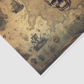 Fantasy Kaart Piraten Schedel Decoupage Tissuepapier (Detail)