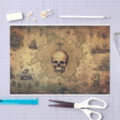 Fantasy Kaart Piraten Schedel Decoupage Tissuepapier (Craft)