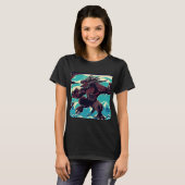 Fantasy Kaiju Anime - houtsnede 3 T-shirt (Voorkant volledig)
