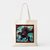 Fantasy Kaiju Anime - houtsnede 3 Tote Bag (Achterkant)