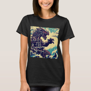 Fantasy Kaiju Anime - Houtsnede 4 T-shirt