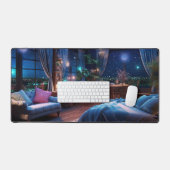 Fantasy kamer in de nachtelijke Desk Mat (Keyboard & Muis)
