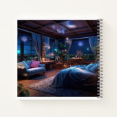 Fantasy kamer in de nachtelijke Desk Mat Notitieboek (Achterkant)