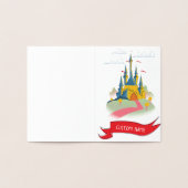 Fantasy Kasteel Aangepaste Tekst Folie Kaarten (Binnen)