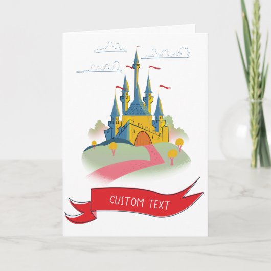 Fantasy Kasteel Aangepaste Tekst Notitiekaartje (Voorkant)
