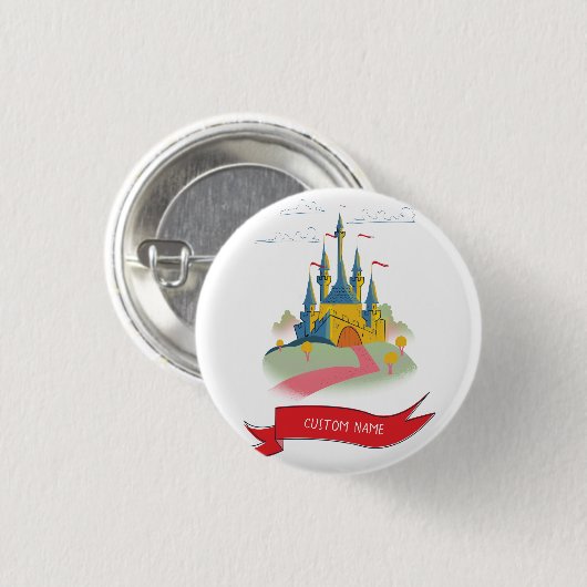 Fantasy Kasteel Aangepaste Tekst Ronde Button 3,2 Cm (Voorkant /achterkant)