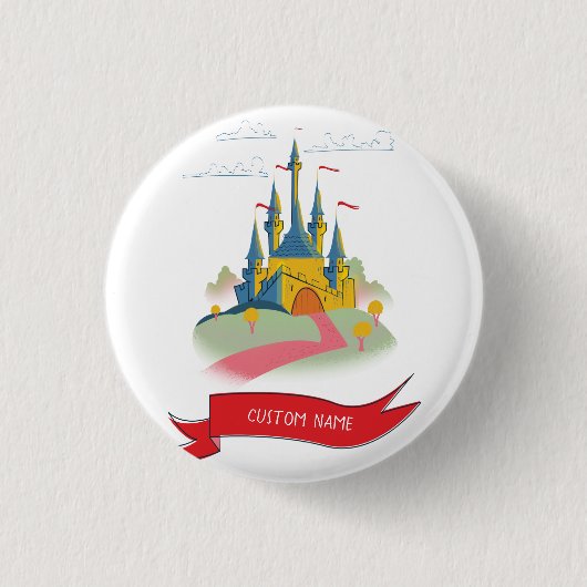Fantasy Kasteel Aangepaste Tekst Ronde Button 3,2 Cm (Voorkant)