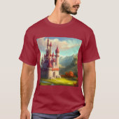 Fantasy Kasteel Gelukkig Landschap 1 T-shirt (Voorkant)