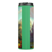 Fantasy Kasteel Gelukkig Landschap 1 Thermosbeker (Achterkant)