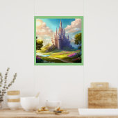 Fantasy Kasteel Gelukkig Landschap 2 Poster (Keuken)