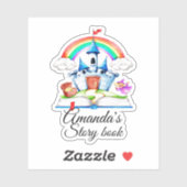 Fantasy kasteel gepersonaliseerd voor kinderen sticker (Vel)