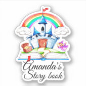 Fantasy kasteel gepersonaliseerd voor kinderen sticker (Voorkant)