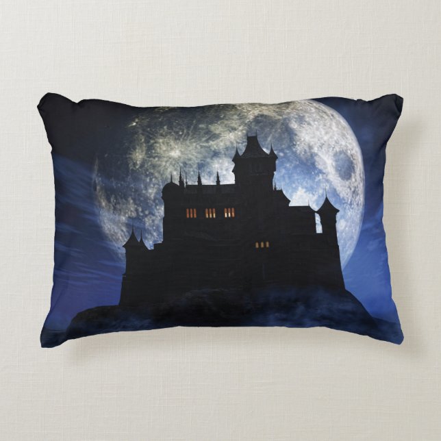 Fantasy kasteel in de nacht accent kussen (Voorkant)