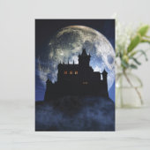 Fantasy kasteel in de nacht bedankkaart (Staand voorkant)