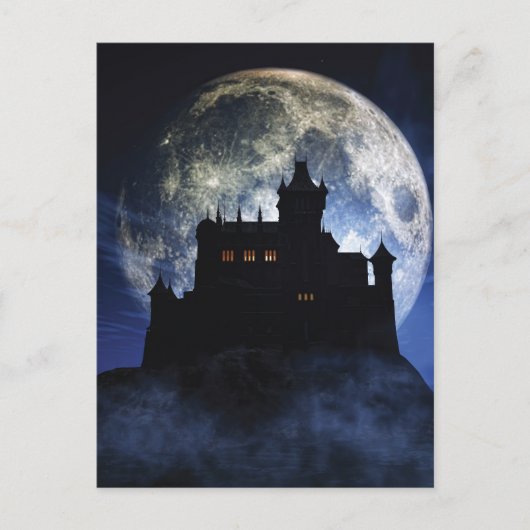 Fantasy kasteel in de nacht briefkaart (Voorkant)