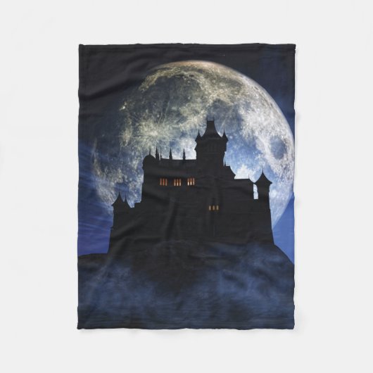 Fantasy kasteel in de nacht fleece deken (Voorkant)