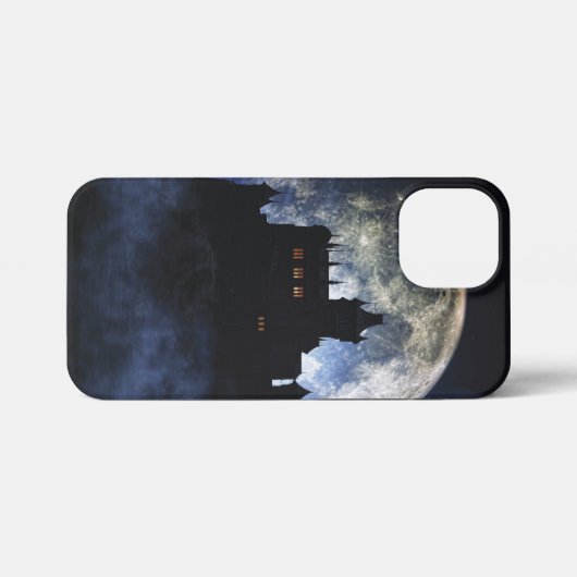 Fantasy kasteel in de nacht iPhone hoesje (Achterkant horizontaal)