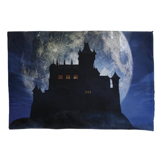 Fantasy kasteel in de nacht kussensloop (Voorkant-Links)