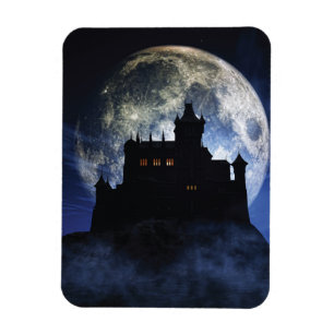 Fantasy kasteel in de nacht magneet