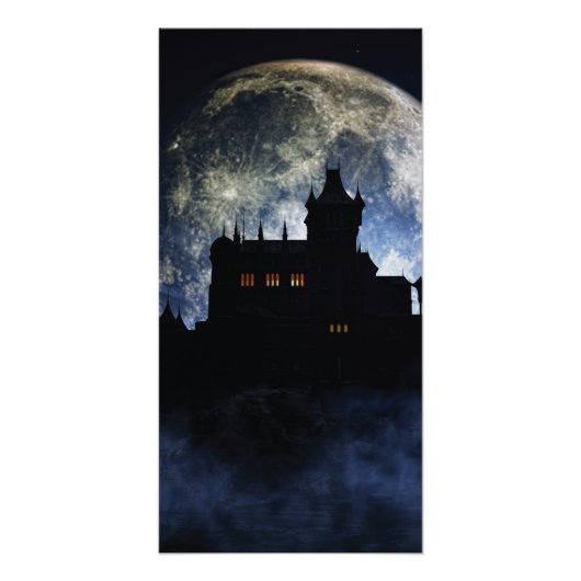Fantasy kasteel in de nacht perfect poster (Voorkant)