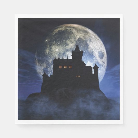 Fantasy kasteel in de nacht servet (Voorkant)