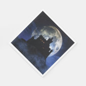 Fantasy kasteel in de nacht servet (Hoek)