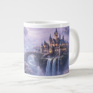Fantasy Kasteel Surreal Landschap Lavendel Blauw Grote Koffiekop