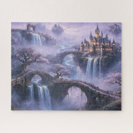 Fantasy Kasteel Surreal Landschap Lavendel Blauw Legpuzzel