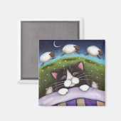Fantasy kat en muis kunstmagneet magneet (Voorkant / Achterkant)