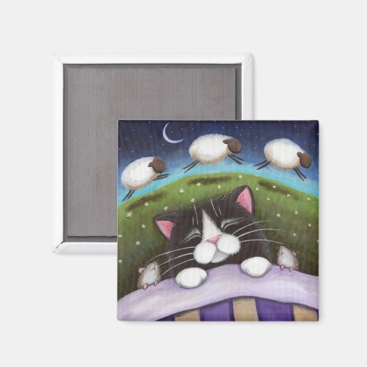 Fantasy kat en muis kunstmagneet magneet (Voorkant / Achterkant)