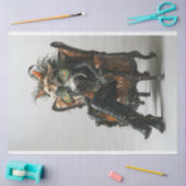 Fantasy kat in leer Peacock Decoupage Tissuepapier (Craft)