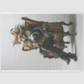 Fantasy kat in leer Peacock Decoupage Tissuepapier (Voorkant)