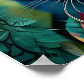 Fantasy kat muur kunst poster (Hoek)