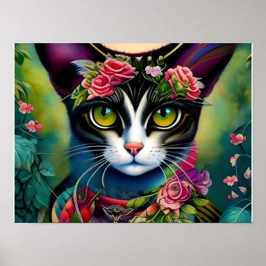 Fantasy kat muur kunst poster (Voorkant)