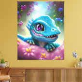 Fantasy Kawaii cute en schattige baby draak  Canvas Afdruk (Insitu (Woonkamer))