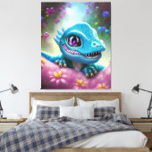 Fantasy Kawaii cute en schattige baby draak  Canvas Afdruk (Insitu (Slaapkamer))