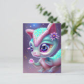 Fantasy Kawaii schattige en schattige baby dinosau Briefkaart (Staand voorkant)