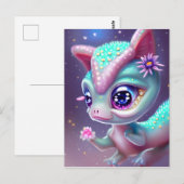Fantasy Kawaii schattige en schattige baby dinosau Briefkaart (Voorkant / Achterkant)