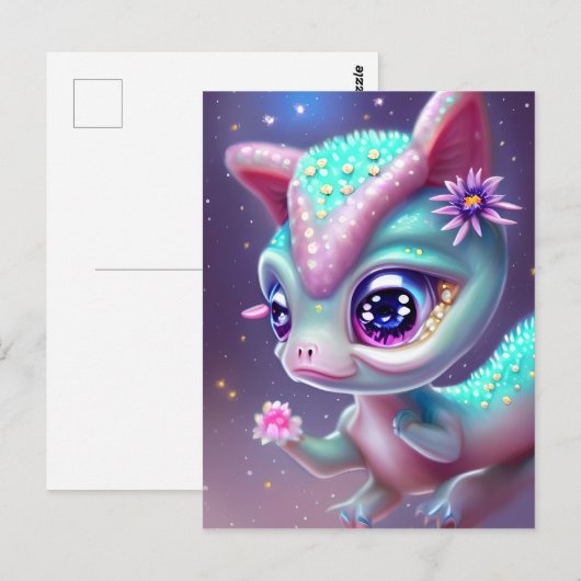 Fantasy Kawaii schattige en schattige baby dinosau Briefkaart (Voorkant / Achterkant)