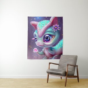 Fantasy Kawaii schattige en schattige baby dinosau Wandkleed