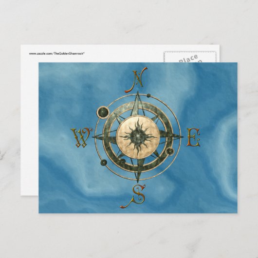 Fantasy (Keltisch) Compass Design Briefkaart (Voorkant / Achterkant)