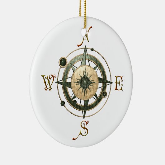 Fantasy (Keltisch) Compass Design Keramisch Ornament (Rechts)