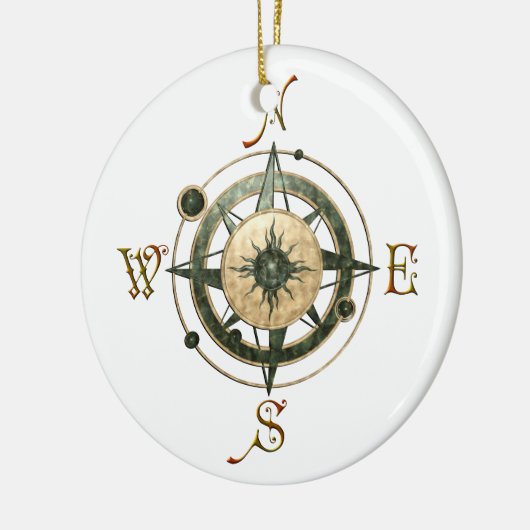 Fantasy (Keltisch) Compass Design Keramisch Ornament (Links)